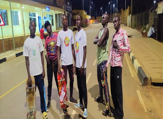 Skateboard members skating at Stanic Street